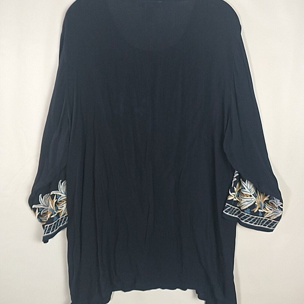 Cute Options Womens Size 2XL Floral Embroidered Tunic Beach Cover Up - Picture 6 of 11